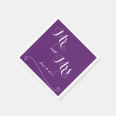 Serviette En Papier Custom Purple M. et Mme Mariage Napkins (Coin)