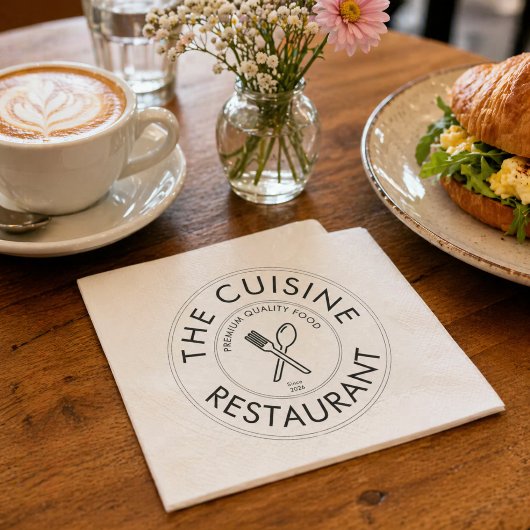 Serviette En Papier Custom Restaurant Logo Modern Square 