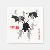 Serviette En Papier Custom, San Fermin Pamplona, encierro / bull run, (Devant)