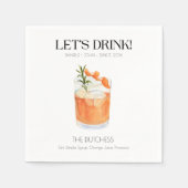 Serviette En Papier Custom Signature Cocktail Wedding Napkins (Devant)