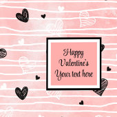 Serviette En Papier Custom Sketch Hearts Romantic Valentine Tableware