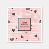Serviette En Papier Custom Sketch Hearts Romantic Valentine Tableware (Devant)