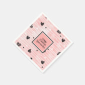 Serviette En Papier Custom Sketch Hearts Romantic Valentine Tableware (Coin)