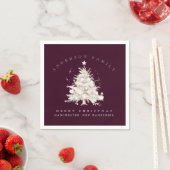 Serviette En Papier Custom traditional family white Christmas tree (En situation)