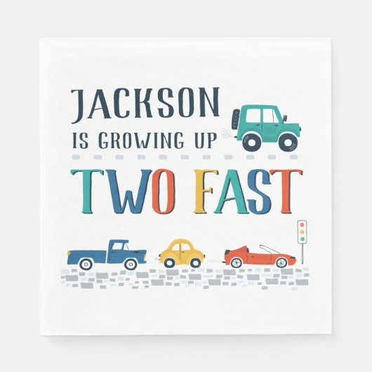 Serviette En Papier Custom Two Fast Second Anniversaire (Devant)