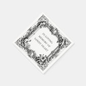 Serviette En Papier Custom Victorian Scroll Frame – Elegant funeral (Coin)