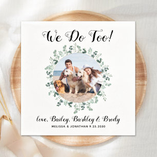 Serviette En Papier Custom We Do Too Greenery Chien Photo Animaux Mari