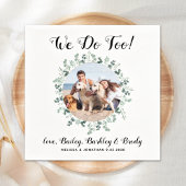 Serviette En Papier Custom We Do Too Greenery Chien Photo Animaux Mari