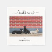 Serviette En Papier Custom Wedding 3 Dogs Drinks on Us Pet Fun Photo (Devant)