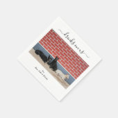 Serviette En Papier Custom Wedding 3 Dogs Drinks on Us Pet Fun Photo (Coin)