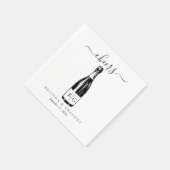 Serviette En Papier Custom Wedding Cheers Sparkling Wine Illustration (Coin)