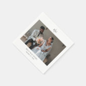 Serviette En Papier Custom Wedding Monogrammed Photo Best Day Ever (Coin)