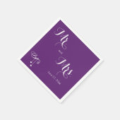 Serviette En Papier Customisé Purple M. et Mme Mariage Napkins (Coin)