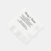 Serviette En Papier Customisé Vos Propres Fun Facts Mariages serviette (Coin)