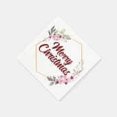 Serviette En Papier Customisé Votre Joyeux Monogramme Classique De Noë (Coin)