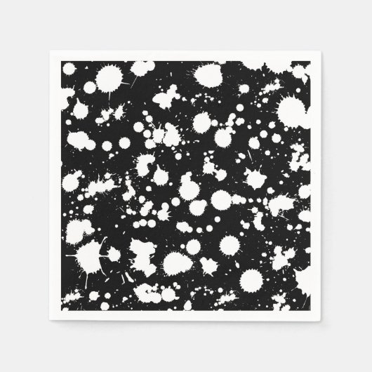 Serviette En Papier Customiser cette peinture à motif noir et blanc (Devant)