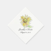Serviette En Papier Customisez vos serviettes mariages Chute Sunflower (Coin)