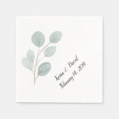 Serviette En Papier Customisez vos serviettes mariages Eucalyptus (Devant)