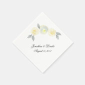 Serviette En Papier Customisez vos serviettes mariages Jaune Floral (Coin)