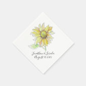 Serviette En Papier Customisez vos serviettes mariages tournesol (Coin)