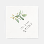 Serviette En Papier Customisez vos serviettes mariages verdure (Devant)