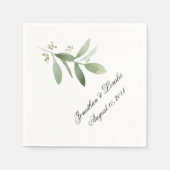 Serviette En Papier Customisez vos serviettes mariages verdure (Devant)