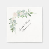 Serviette En Papier Customisez vos serviettes mariages Verdure & blanc (Devant)