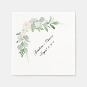 Serviette En Papier Customisez vos serviettes mariages Verdure & blanc