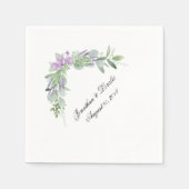 Serviette En Papier Customisez vos serviettes mariages Verdure & lavan (Devant)
