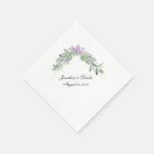 Serviette En Papier Customisez vos serviettes mariages Verdure & lavan (Coin)