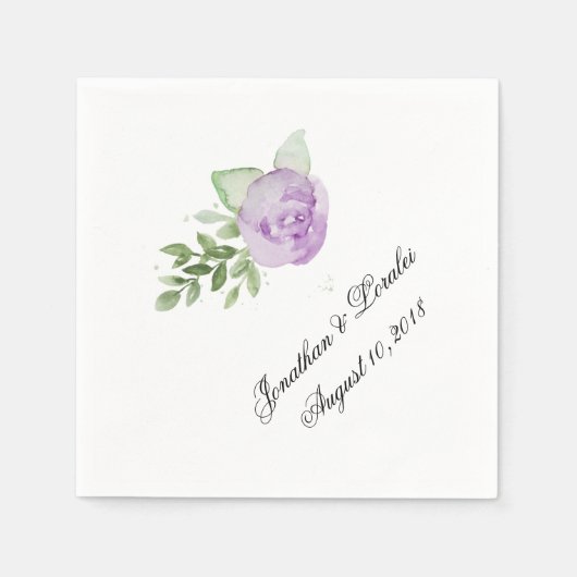 Serviette En Papier Customisez votre Mariage Rose lavande de serviette (Devant)