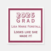Serviette En Papier Customizable Graduation  (Devant)