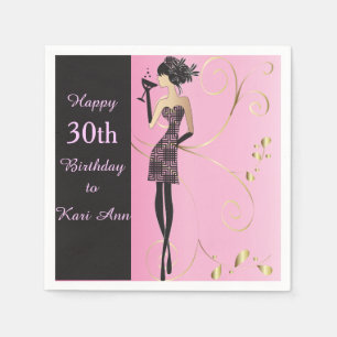 Serviette En Papier Customize Classy Birthday