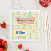 Serviette En Papier Customize Congratulations Retro (En situation)