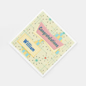 Serviette En Papier Customize Congratulations Retro (Coin)