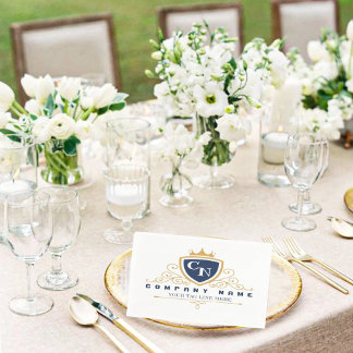 Serviette En Papier Customize Luxury hotel business or restaurant logo