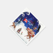 Serviette En Papier Customize Winter Napkin | Your Country & Greeting (Coin)