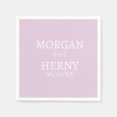 SERVIETTE EN PAPIER CUSTOMIZED NAME STYLISH MODERN WEDDING  (Devant)
