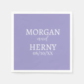 SERVIETTE EN PAPIER CUSTOMIZED NAME STYLISH MODERN  WEDDING  (Devant)