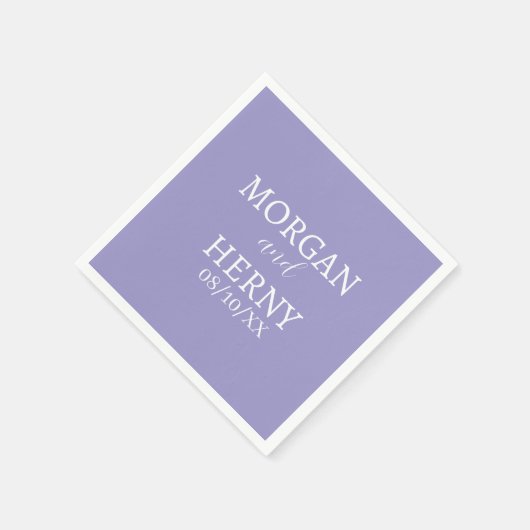 SERVIETTE EN PAPIER CUSTOMIZED NAME STYLISH MODERN  WEDDING  (Coin)