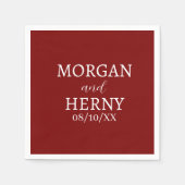 SERVIETTE EN PAPIER CUSTOMIZED NAME STYLISH MODERN  WEDDING  (Devant)