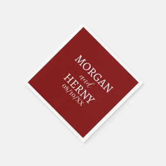 SERVIETTE EN PAPIER CUSTOMIZED NAME STYLISH MODERN  WEDDING 