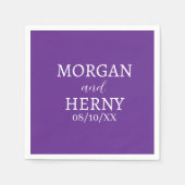 SERVIETTE EN PAPIER CUSTOMIZED NAME STYLISH MODERN  WEDDING  (Devant)