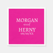 SERVIETTE EN PAPIER CUSTOMIZED NAME STYLISH MODERN  WEDDING  (Devant)