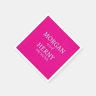 SERVIETTE EN PAPIER CUSTOMIZED NAME STYLISH MODERN  WEDDING 