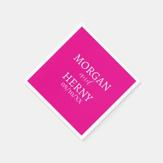 SERVIETTE EN PAPIER CUSTOMIZED NAME STYLISH MODERN  WEDDING  (Coin)