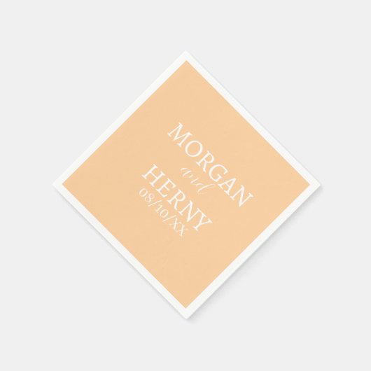 SERVIETTE EN PAPIER CUSTOMIZED NAME STYLISH MODERN  WEDDING  (Coin)