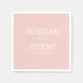 SERVIETTE EN PAPIER CUSTOMIZED NAME STYLISH MODERN  WEDDING  (Devant)