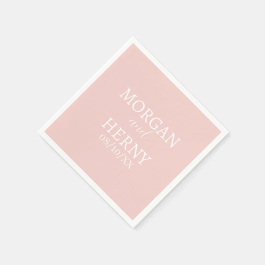 SERVIETTE EN PAPIER CUSTOMIZED NAME STYLISH MODERN  WEDDING  (Coin)