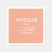 SERVIETTE EN PAPIER CUSTOMIZED NAME STYLISH MODERN  WEDDING  (Devant)